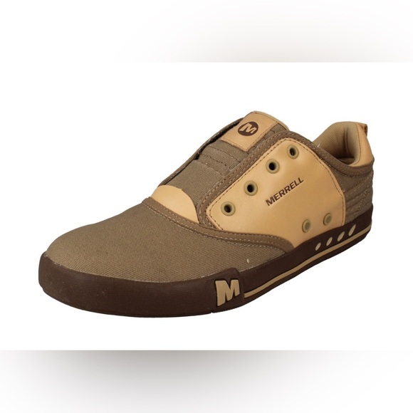 Merrell Slip On Casual Shoes Embark Epic Moc size 9.5 Khaki Canvas Boat Outdoor - Picture 1 of 12